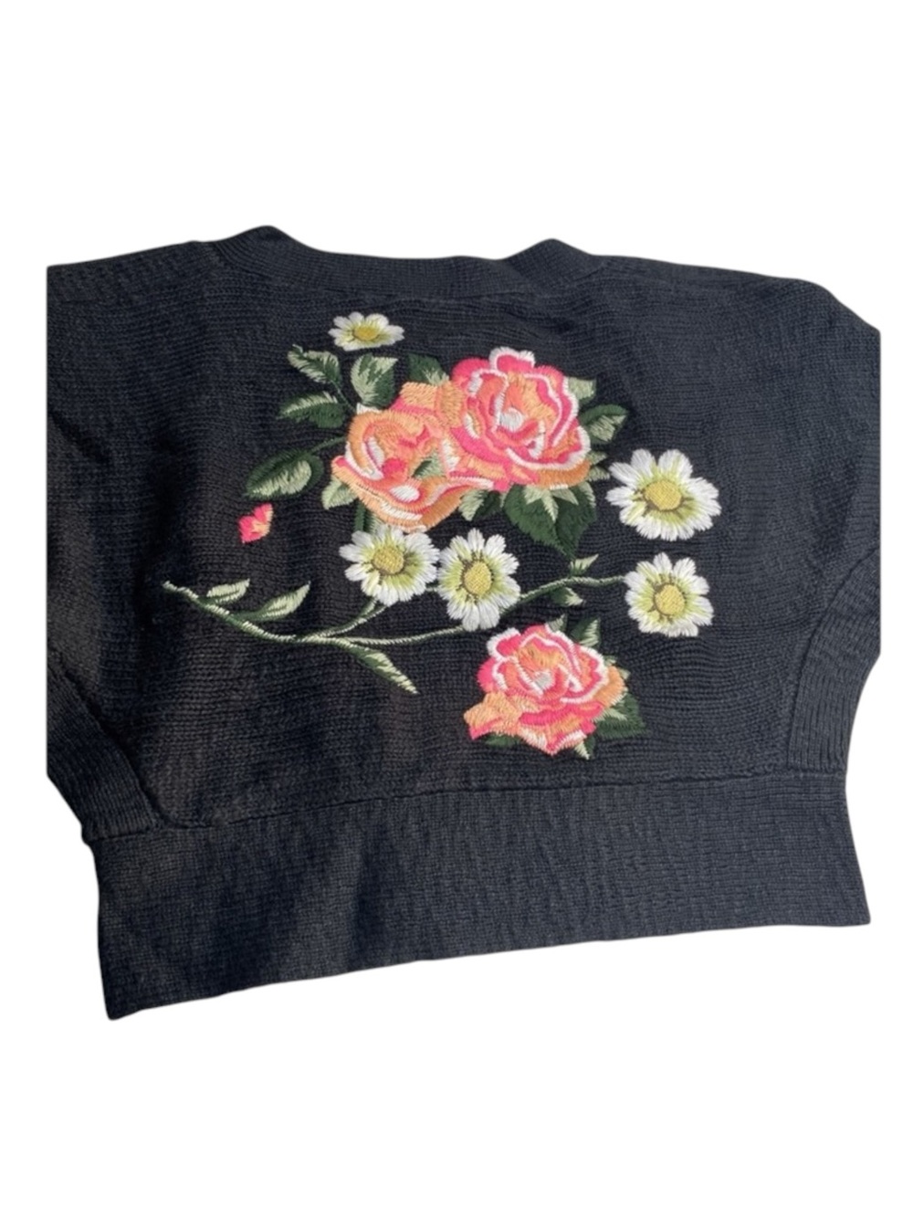 new Wildfox ❤︎ Secret Garden Floral Embroidered Knit Cardigan Sweater ❤︎ Black - Picture 6 of 16